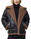 French Connection Faux Shearling Jacket In Multi