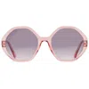 French Connection Fc 23 52 Cp Pnk Smoke Hexagonal Ladies Sunglasses 10266455.com Pnksmk In Pink