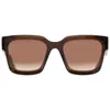 French Connection Fc 23 53 Cp Grn Brown Square Ladies Sunglasses 10266436.com Grnbrn In Brown