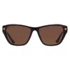 French Connection Fc 23 56 Emb Blk Brown Cat Eye Ladies Sunglasses 10266450.com Blkbrn In Black