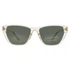 French Connection Fc 23 56 Emb Nde Green Cat Eye Ladies Sunglasses 10266550.lts Emb Nde In White