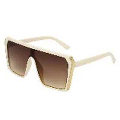 French Connection Fc 24 145 Ivy Emb Brown Shield Ladies Sunglasses 10267592.lts Ivy Emb In Neutral