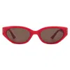 French Connection Fc 25 54 Red Smoke Cat Eye Ladies Sunglasses 10269917.lts Red In Red
