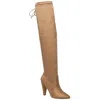 French Connection Fcjordn106ds Womens Lace-up Faux Suede Over-the-knee Boots In Grey