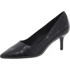 French Connection Fckate Womens Snake Print Leather Pumps In Black