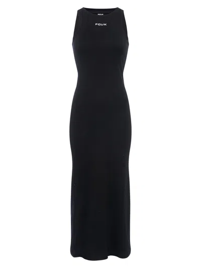 French Connection Fcuk Ribbed Racer Midi Dress  Dresses In Black