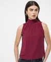 French Connection Marina Chiffon Top In Burgundy
