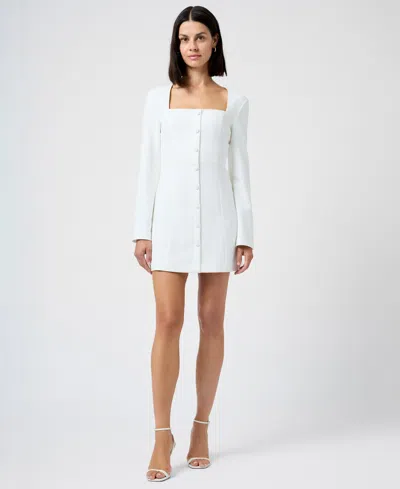 French Connection Fcuk Women's Whisper Square Neck Long-sleeve Mini Dress In White