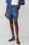 French Connection Finley Denim Bermuda Shorts In Blue