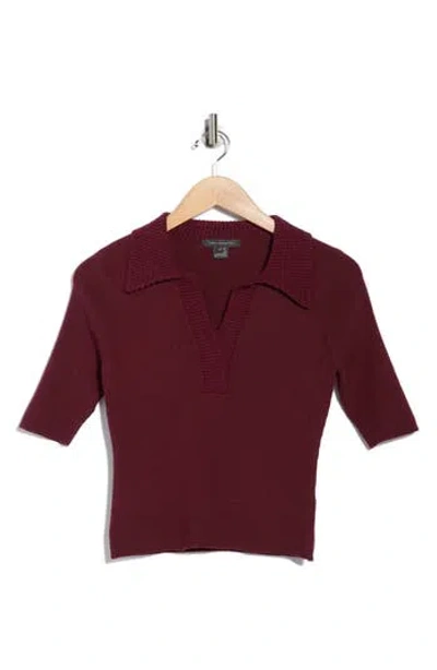 French Connection Fitted Cropped Polo In Black