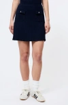 French Connection Flap Pocket Ribbed Sweater Miniskirt In Blue