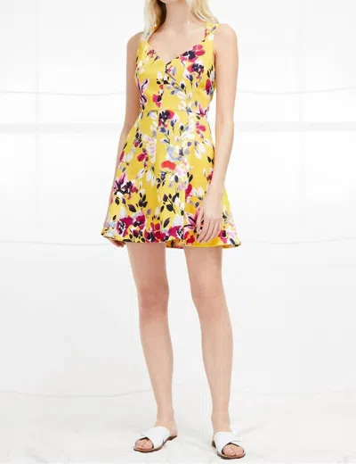 French Connection Floral Print Mini Dress In Yellow