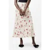French Connection Floramour Ennis Satin Maxi Skirt In Classic Cream Multi In White
