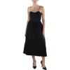 French Connection Florida Midi Dress Women's Black Sweetheart Neck Fts1402 In Black