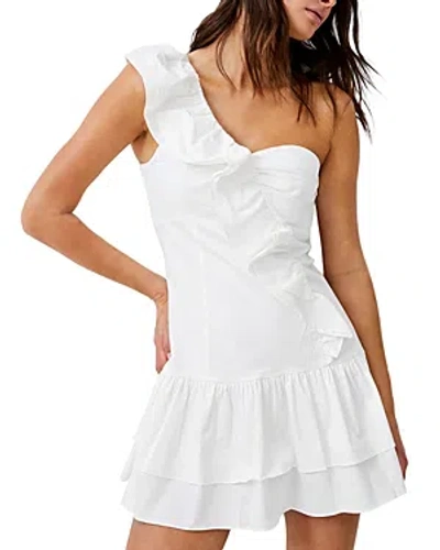 French Connection Florida Ruffle Mini Dress In Summer White