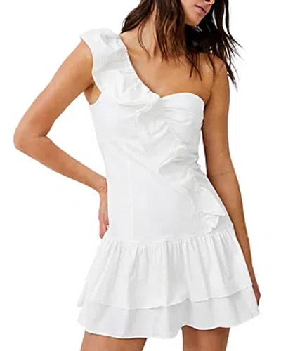 French Connection Florida Ruffle Mini Dress In White