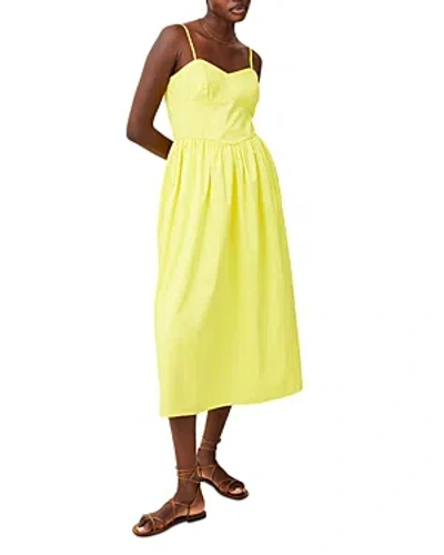 French Connection Florida Strappy Midi Dress In Blazing Yellow