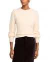 French Connection Womens Ribbed Trim Alpaca Pullover Sweater In Porcelain