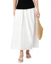 French Connection French Conection Nomi Cotton Ruched Midi Skirt In Summer White