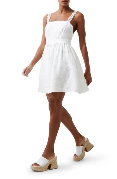 French Connection Freya Burnout Organza Mini Sundress In Summer White