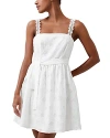 French Connection Freya Burnout Organza Mini Sundress In Summer White