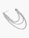 French Connection Fringe Swing Crystal Earrings  Accessories In Silver