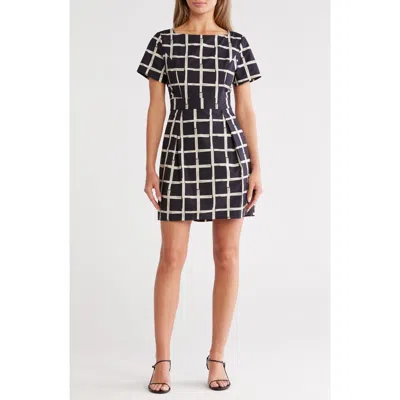 French Connection Funnel Neck Cotton Minidress In Black