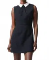 French Connection Echo Collared Sleeveless Minidress In Black