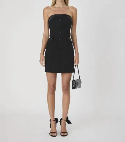 French Connection Gemma Satin Strapless Mini Dress In Black