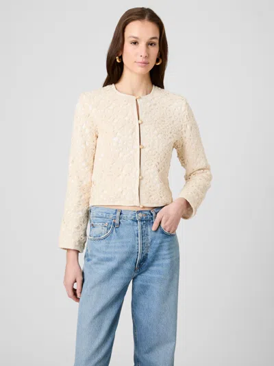 FRENCH CONNECTION GEO SHELL TEXTURE WOVEN SLIM JACKET