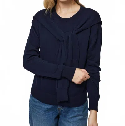 French Connection Getaway Tie Sweater In Marine In Blue