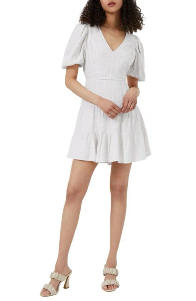 French Connection Birch Womens Open Back Mini Fit & Flare Dress In White