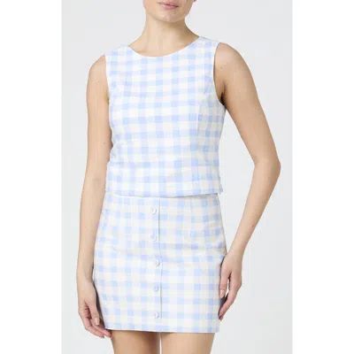 French Connection Gingham Check Sleeveless Top In Blue