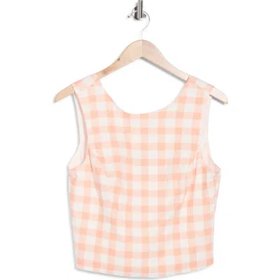 French Connection Gingham Check Sleeveless Top In Pink
