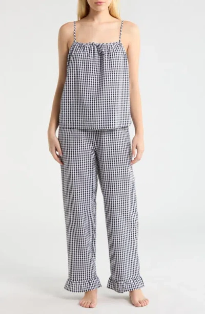 French Connection Gingham Seersucker Cami Pajamas In Blue