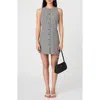 French Connection Gingham Sleeveless Cotton Minidress In Black