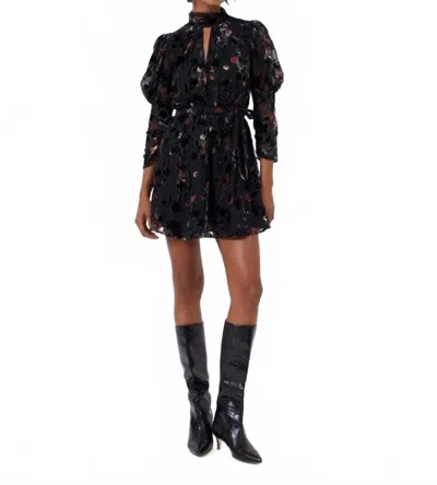 French Connection Guthern Burn Out Short Dress In Black
