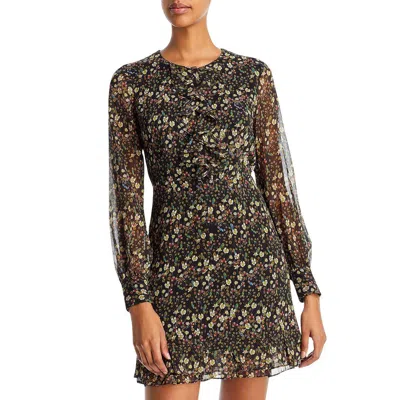 French Connection Hallie Womens Chiffon Floral Print Mini Dress In Multi
