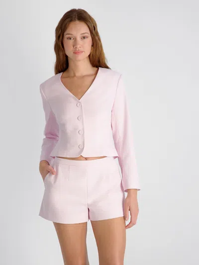French Connection Halsey Twill Tailored Cropped Jacket In Pink