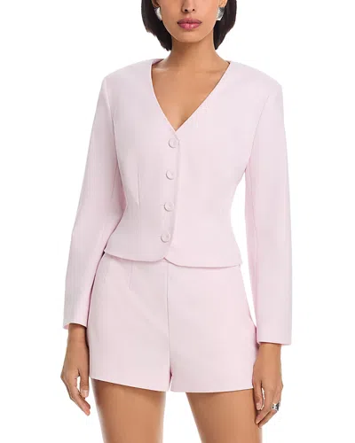 French Connection Halsey Twill Tailored Cropped Jacket In Pink