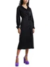 French Connection Harlow Recycled Satin Crossover Midi Dress   Blackout In Black