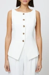French Connection Women's Harrie Boat Neck Button-front Vest In 10-summer White
