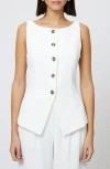 French Connection Birdie Waistcoat Top In White