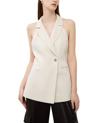 French Connection Harrie Sleeveless Blazer Top In Cream
