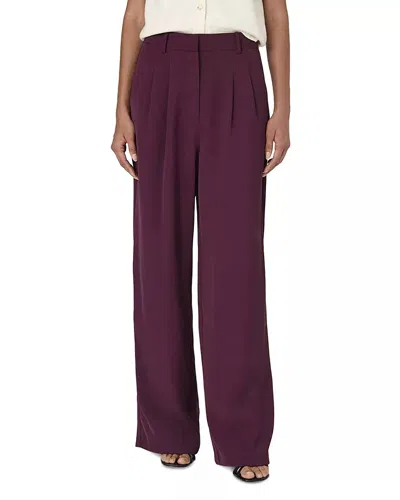 French Connection Harrie Suiting Trouser In Burgundy Red In Purple