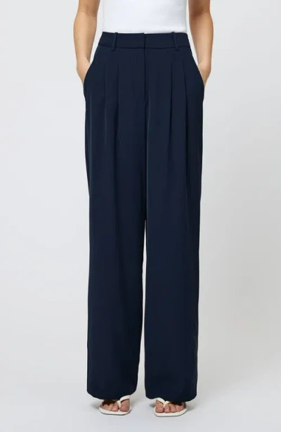 French Connection Harrie Wide Leg Suiting Trousers In Marine