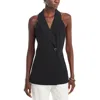 French Connection Harrie Sleeveless Blazer Top In Black