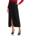 French Connection Harry Front Slit Midi Skirt In Black