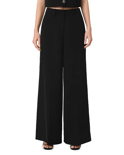 French Connection Harry High Waisted Wide Leg Pants In Black