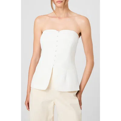 French Connection Harry Suiting Strapless Top In White